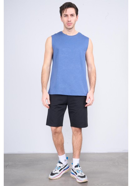 Çetinkaya Mentality 3707 Bisiklet Yaka 30/1 Penye Regular Atlet Indigo