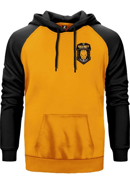 Call Of Duty Black Ops Skull Sarı Renk Reglan Kol Kapşonlu Sweatshirt