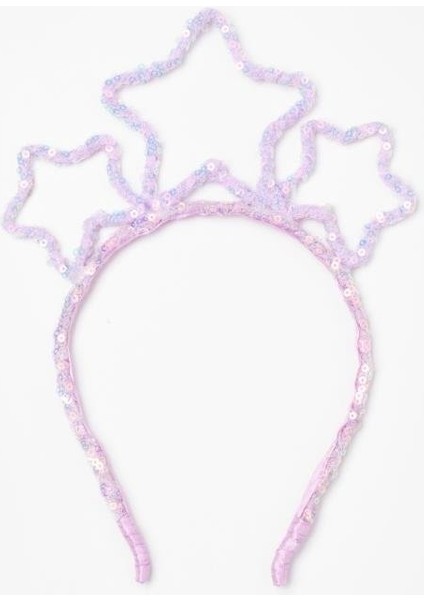 Lila Pullu Yıldızlı Kız Çocuk Taç