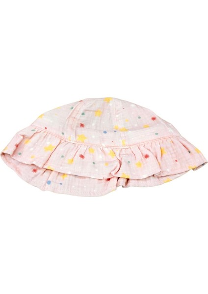 %100 Pamuk Kız Bebek Çocuk Yazlık Fötr Şapka (1-3 Yaş) 25160-07