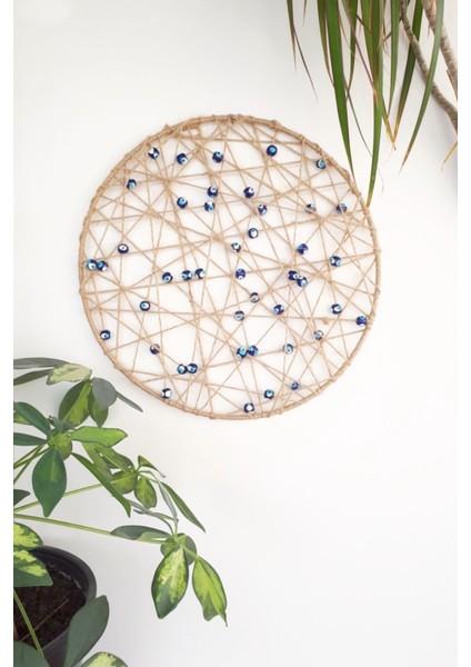 Hasır Kraft Nazar Boncuklu Dekoratif Duvar Süsü