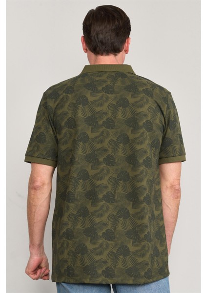 Çetinkaya Mentality 4138 Polo Yaka Rejenere Pike Metraj Baskı Regular T-Shirt Haki fırsatları