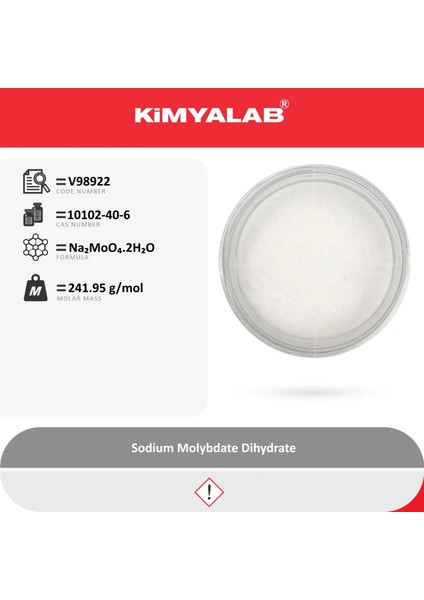 Sodyum Molibdat 100G / Sodium Molybdate Dihydrate / (Cas No : 10102-40-6) fiyatları