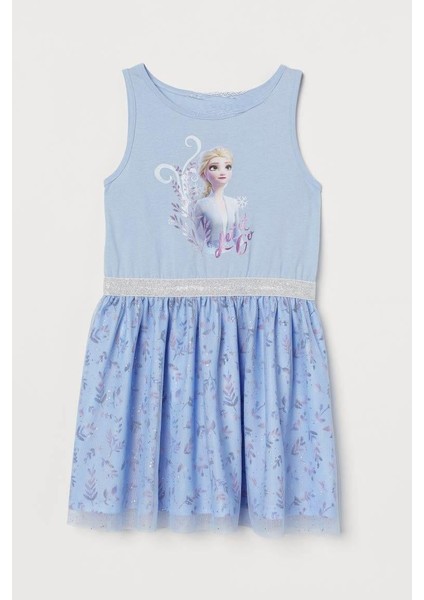 Kız Çocuk Tütü Kabarık Elbise Mavi