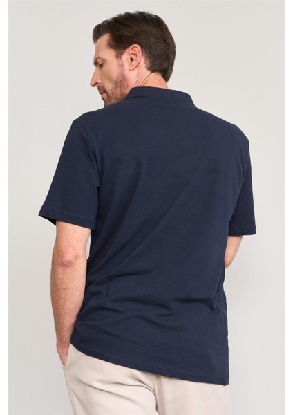 Çetinkaya Mentality 3140 Polo Yaka Penye Pike Cepli Regular T-Shirt Lacivert fırsatları