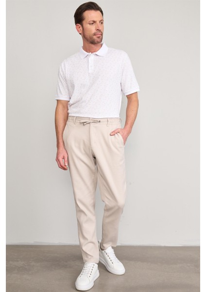 Çetinkaya Mentality 4140 Polo Yaka Rejenere Pike Metraj Baskı Regular T-Shirt Krem fiyatları