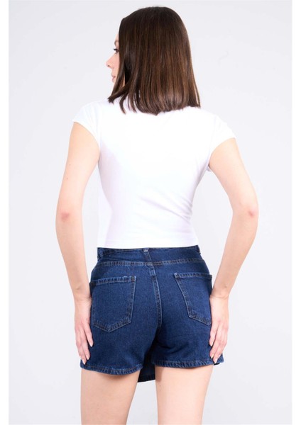 Çetinkaya Fithit 3266A Bayan Bisiklet Yaka 30/1 Likralı Süprem Crop T-Shirt Beyaz fırsatları