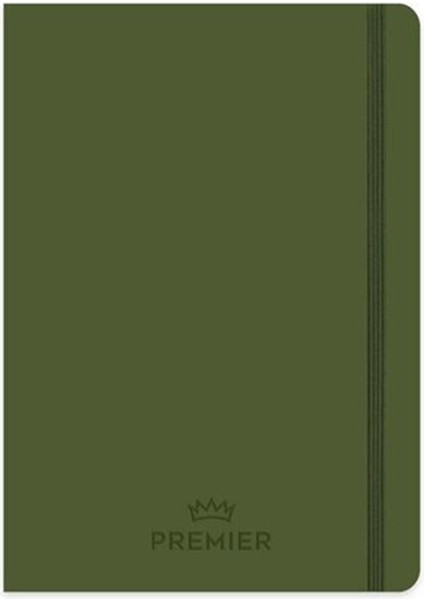 410654-99 Premier Ciltli Defter 17 x 24 cm 96 Yaprak Kareli Esnek Kapak - Haki