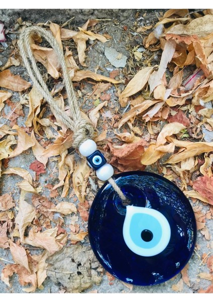 Jut Ipli Nazar Boncuğu Süs Nazarlık Duvar Süsü Kapı Süsü Ağaç Süsü Aksesuar Nazar 10,5 cm Nazarlık