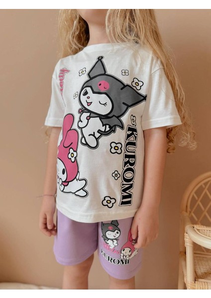 Kuromi Baskılı Şortlu Kız Çocuk Takım fiyatları