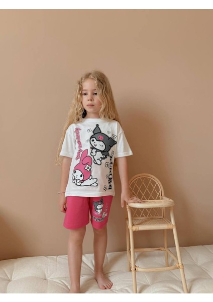 Yigit Butik Kuromi Baskılı Şortlu Kız Çocuk Takım