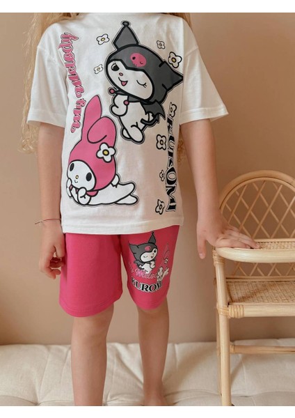 Yigit Butik Kuromi Baskılı Şortlu Kız Çocuk Takım fiyatları