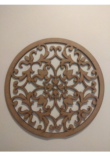 Dekoratif Mandala Desen Boyanabilir Ahşap Mdf Kapı Süsü Duvar Dekorasyonu 30 cm