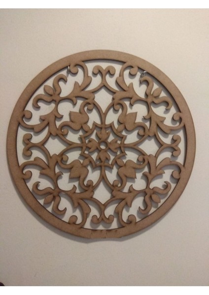 Dekoratif Mandala Desen Boyanabilir Ahşap Mdf Kapı Süsü Duvar Dekorasyonu 30 cm
