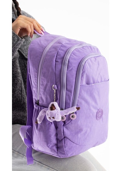 Krinkıl Suya Dayanıklı Büyük Boy Siyah Klinkır Sırt Çantası Seyahat Okul Çanta 14 Lise