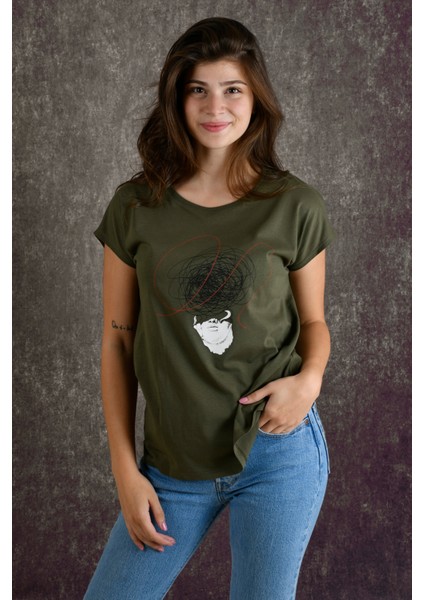 Overthinking Kadın Baskılıt-Shirt