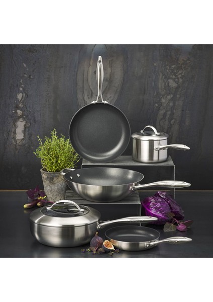 Ctx Wok Tava 32CM, 5 Katmanlı Çelik ve Alüminyum Yapı, Indüksiyon Uyumlu