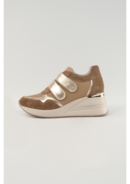 Alessandra Camel Deri Kadın Sneakers, Günlük Ayakkabı, Spor Ayakkabı 24222