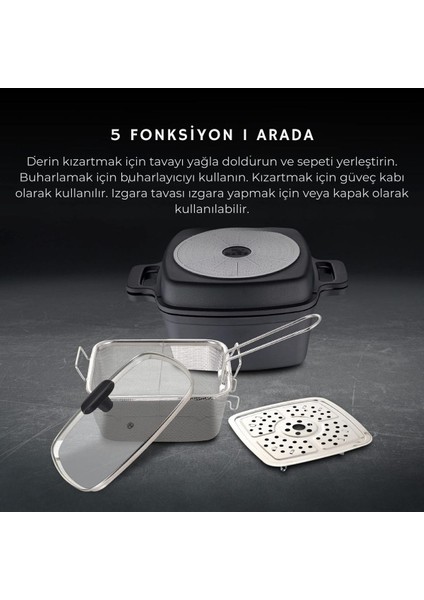 Çok Fonksiyonlu 5 Parça Yemek Seti, Tüm Ocaklara Uygun