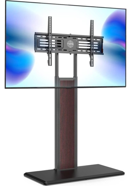 Tv Sehpası, 32-75 Inç Tv Için Masif Ahşap Tabanlı, Döndürülebilir Montaj