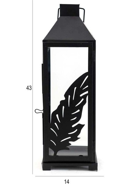 Siyah Metal Kesim Desenli Fener 43 cm , Modern Tasarım fiyatları