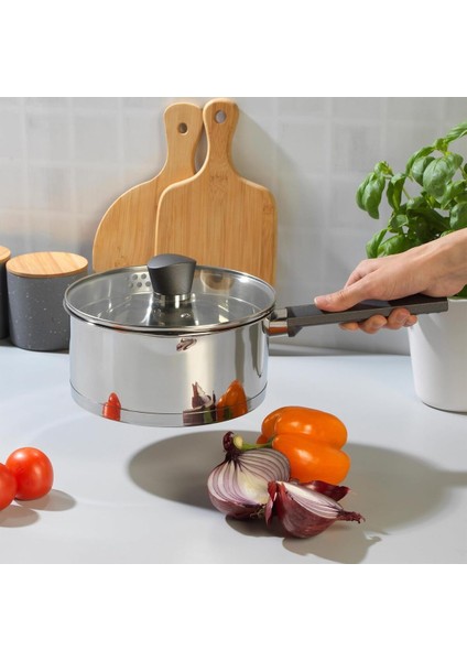 Paslanmaz Çelik Tencere, 1,5l, Cam Kapaklı, Indüksiyon Uyumlu fiyatları