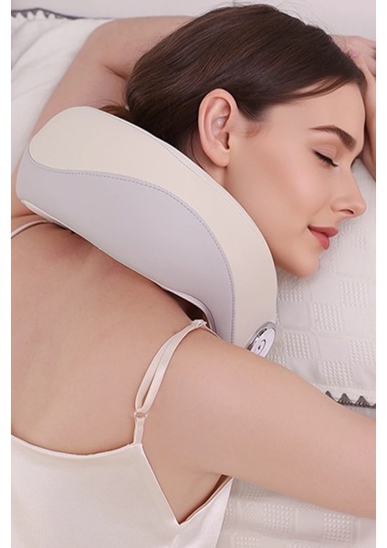 Isı Fonksiyonlu Boyun Masajı Kablosuz 4 Başlıklı Boyun Masaj Aleti Yastığı MG14 fırsatları