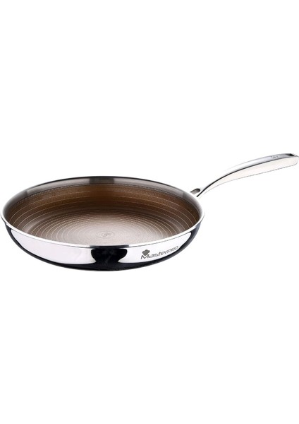 Giro-3 28 cm Paslanmaz Çelik Tava 3 Katmanlı Indüksiyon Uyumlu Yapışmaz Kaplama