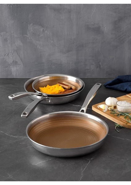 Giro-3 28 cm Paslanmaz Çelik Tava 3 Katmanlı Indüksiyon Uyumlu Yapışmaz Kaplama indirimleri