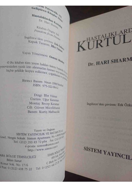 Hastalıklardan Kurtuluş 1,basim