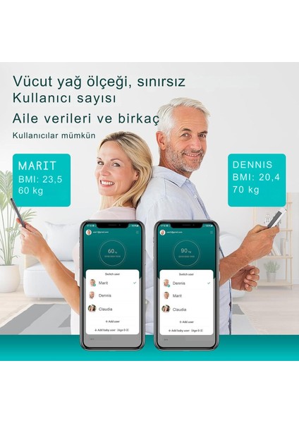 Dijital Akıllı Baskül, 17 Vücut Ölçümü, Yağ-Kas Analizi, 180 kg Kapasite fırsatları