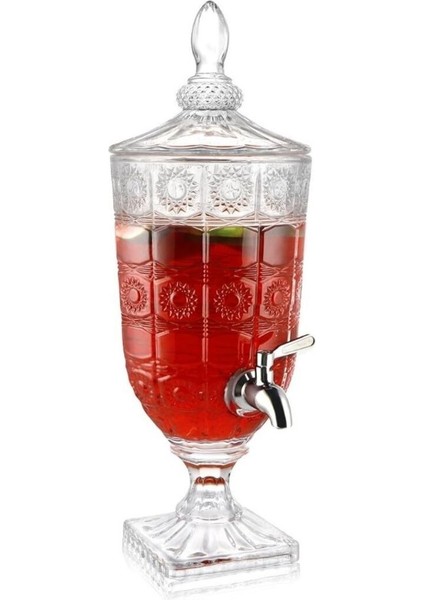 5 Litre Paslanmaz Çelik Musluklu Cam Içecek Dağıtıcısı