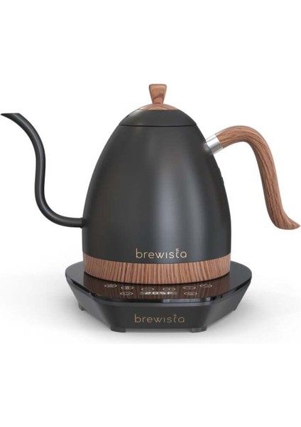 Artisan Elektrikli Kaz Boynu Su Isıtıcısı, Çift Cidarlı, Hassas Kontrol Siyah-Kahverengi