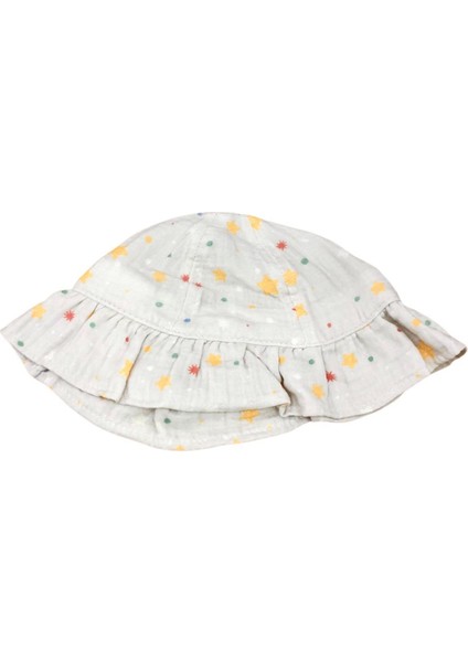 %100 Pamuk Kız Bebek Çocuk Yazlık Fötr Şapka (1-3 Yaş) 25160-07