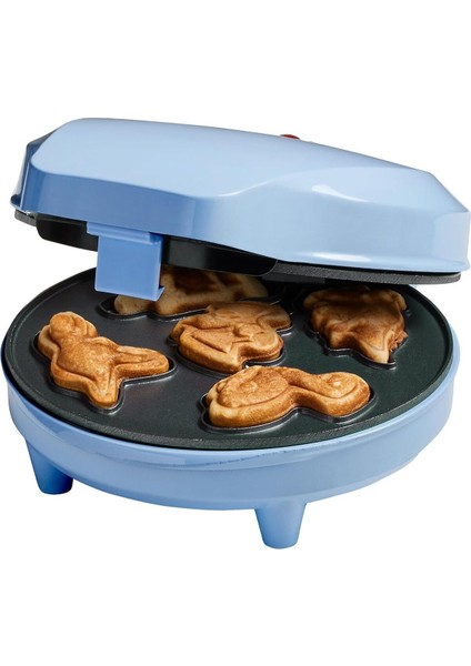Kurabiye ve Waffle Makinesi,yapışmaz Kaplama, 700W, Eğlenceli Dinozor Deseni
