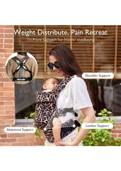 Ergonomik Bebek Taşıyıcı, Hafif ve Konforlu, 3- 20 Kg, Eller Serbest Ebeveynlik Için Ideal Leopar indirimleri