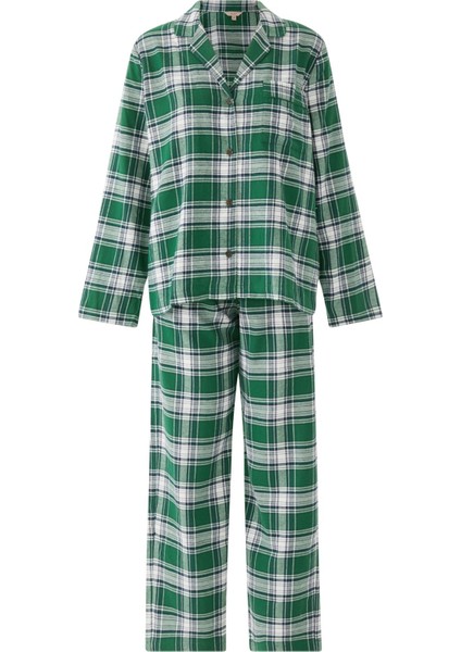 Kadife Uzun Pijama Takımı - Yeşil