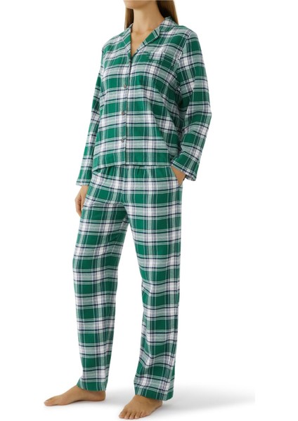 Kadife Uzun Pijama Takımı - Yeşil