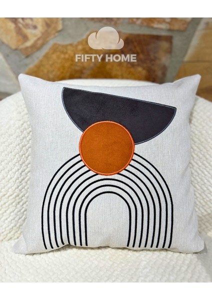 1 Adet Aplikeli Nakış Keten Kırlent Kılıfı 43 x 43 cm Fermuarlı fiyatları