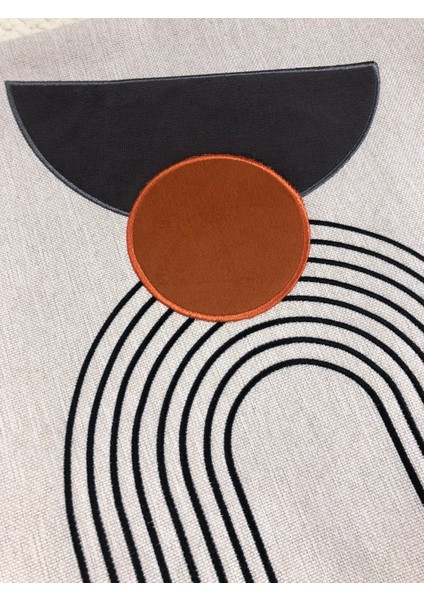 1 Adet Aplikeli Nakış Keten Kırlent Kılıfı 43 x 43 cm Fermuarlı fırsatları