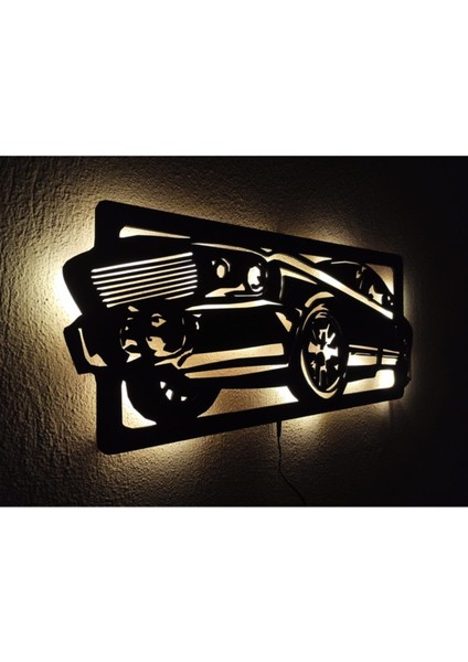 Mustang Araba Dokunmatik Açma Kapama Düğmeli LED Işıklı Duvar Tablosu modelleri