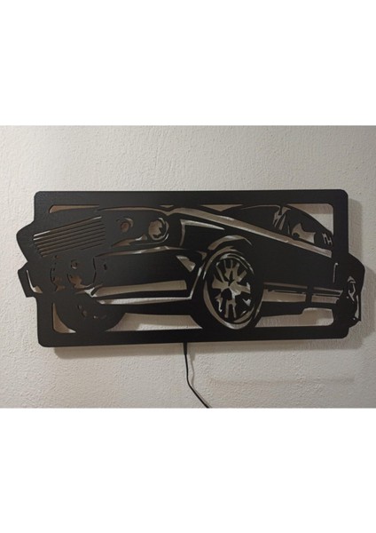 Mustang Araba Dokunmatik Açma Kapama Düğmeli LED Işıklı Duvar Tablosu indirimleri
