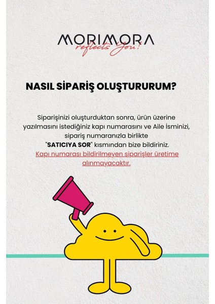 Sarı Çiçek Motifli Kişiye Özel Kapı Numarası ve Kapı Isimliği