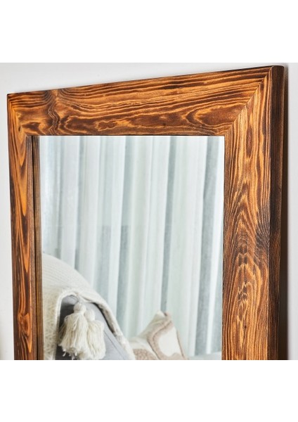 Ligna Dikdörtgen Ceviz Rengi Ahşap Dekoratif Duvar Salon Konsol Boy Aynası modelleri