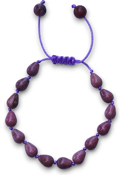 Damla Kesim Rodonit Bileklik Makrome Ayarlı 414-5