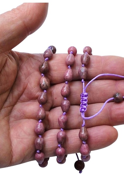 Damla Kesim Rodonit Bileklik Makrome Ayarlı 414-5 modelleri