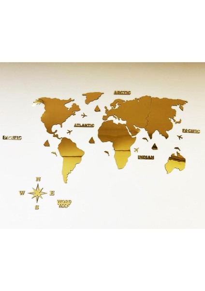Gold 2d Dünya Haritası World Map Gold Pleksi Harita modelleri