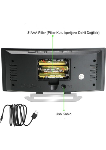 Oval Dijital Masa Saati Alarm Termometre Zaman