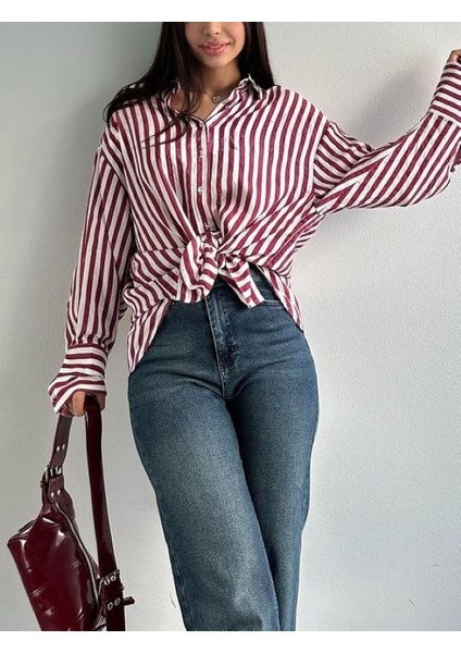 Manşetli Çizgili Gömlek fiyatları