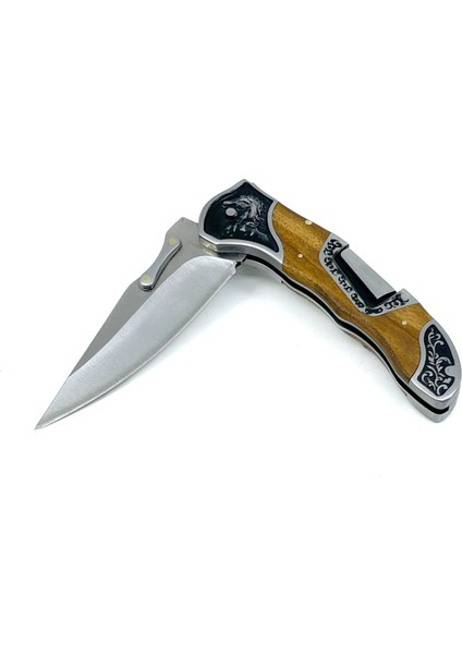 American Mustang At Figürü Işlemeli Katlanır Çakı - Zeytin Ağacı Kabze 20 Cm modelleri
